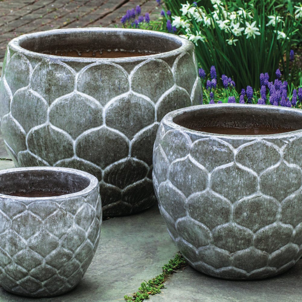 Pina Planter - Set of 3 in Snow Monkey - Outdoor  Art Pros