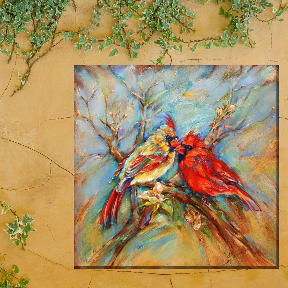 Spring Cardinals Outdoor Art  - Outdoor Art Pros