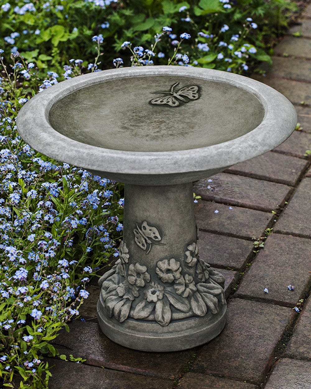 Spring Meadow Cast Stone Birdbath  Outdoor Art Pros