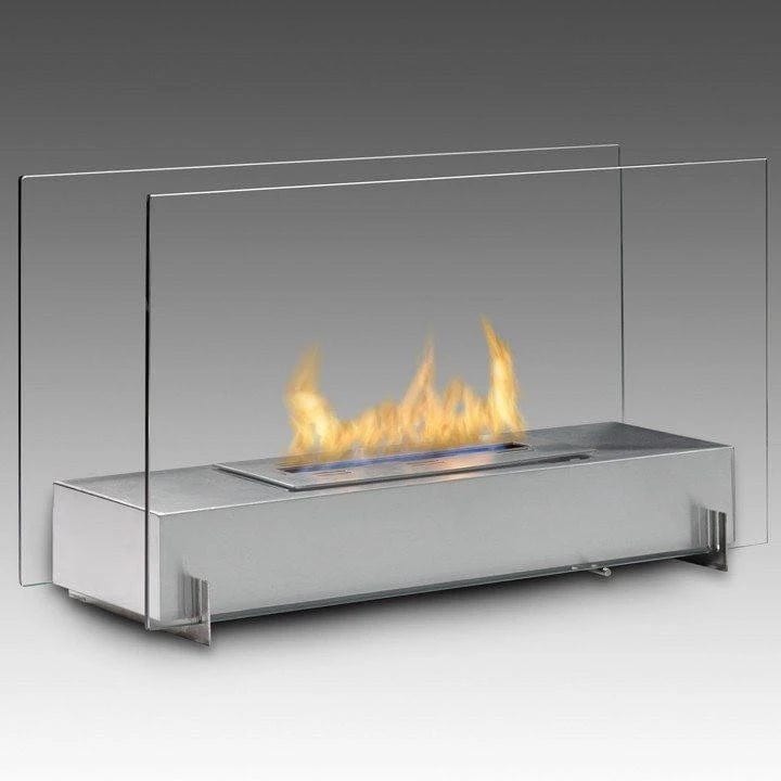 Eco-Feu Vision I Biofuel Fireplace in Stainless Steel  - Outdoor Art Pros