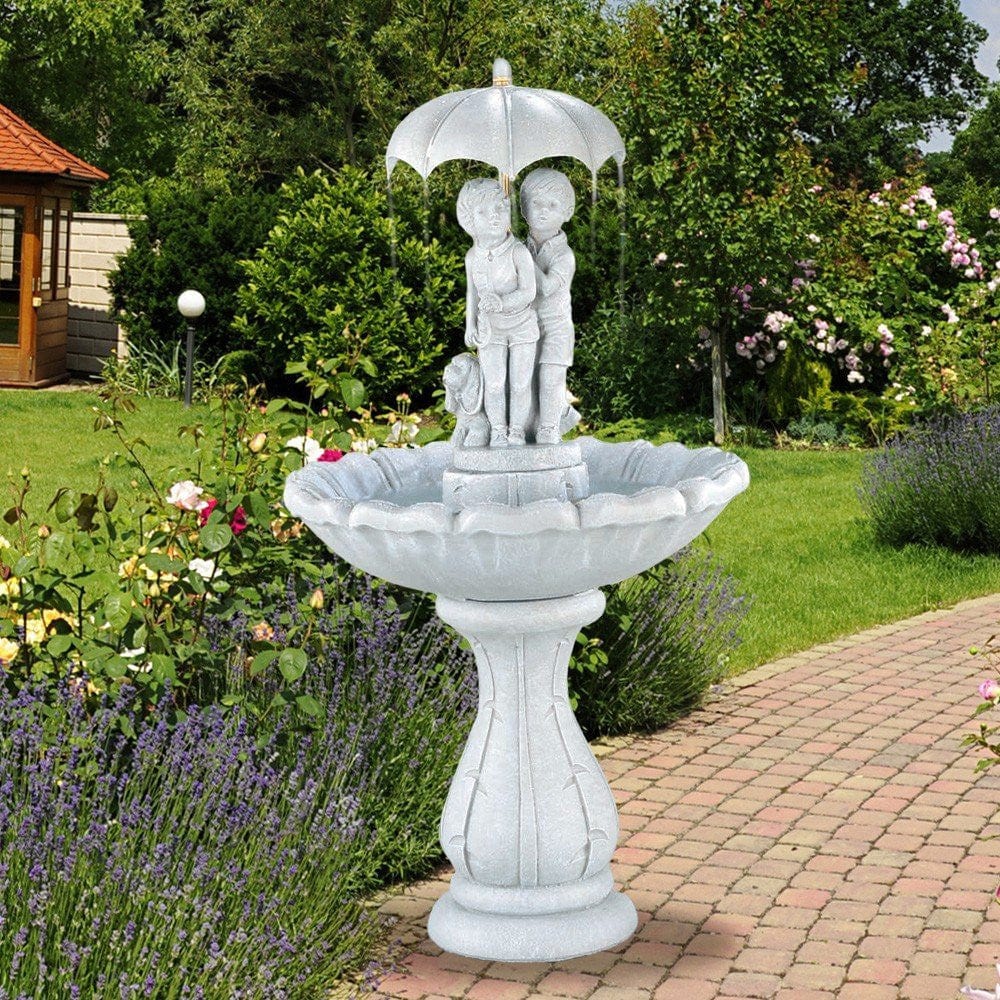 Summer Showers Pedestal Garden Fountain - Outdoor Art Pros