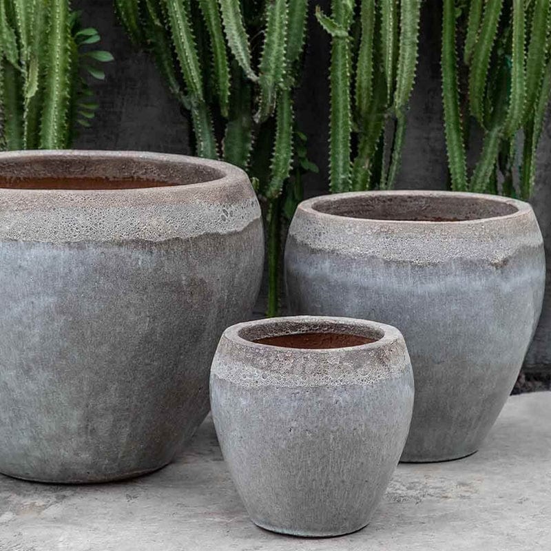 Symi Planter Set of 3 in Beachcomber Grey Mist - Outdoor Art Pros