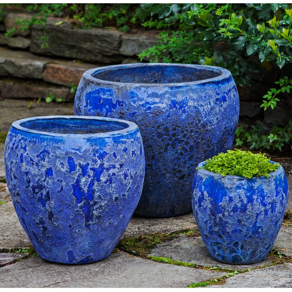 Symi Planter Set of 3 in Angkor Blue - Outdoor Art Pros