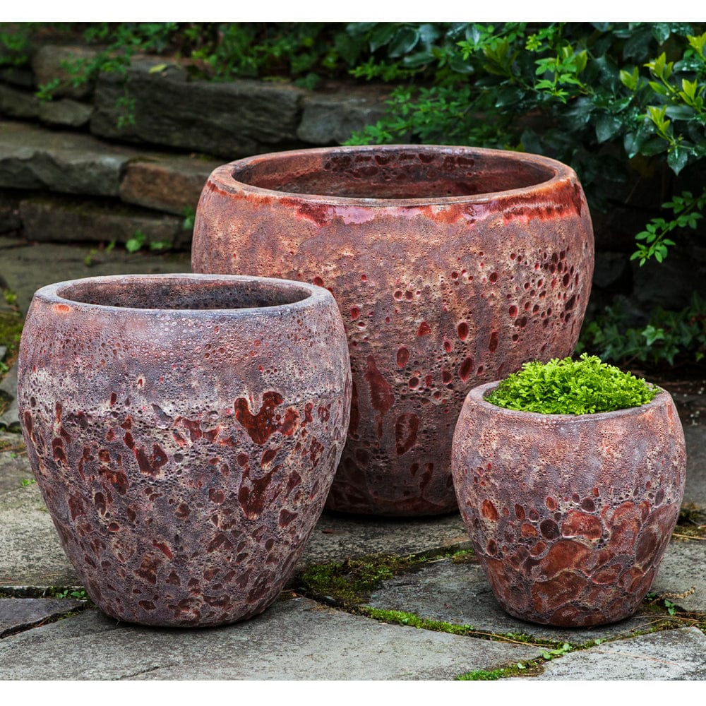 Symi Planter Set of 3 in Angkor Red - Outdoor Art Pros