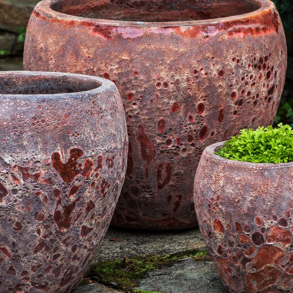 Symi Planter Set of 3 in Angkor Red - Outdoor Art Pros