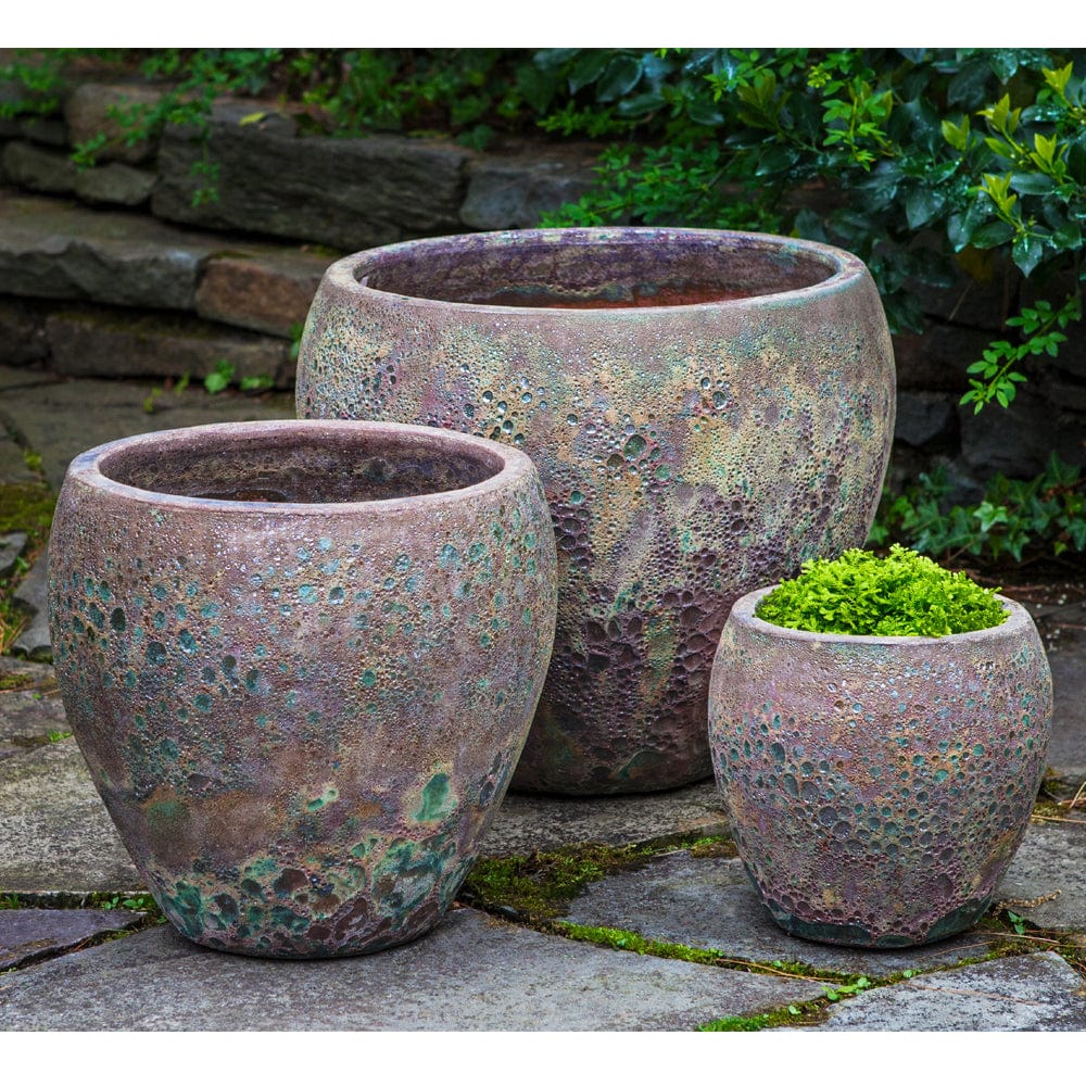 Symi Planter Set of 3 in Angkor Green Mist - Outdoor Art Pros