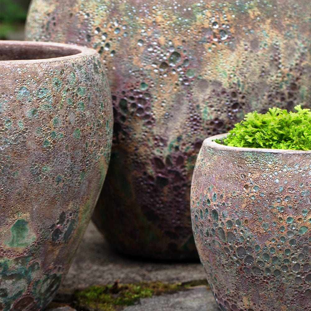 Symi Planter Set of 3 in Angkor Green Mist - Outdoor Art Pros
