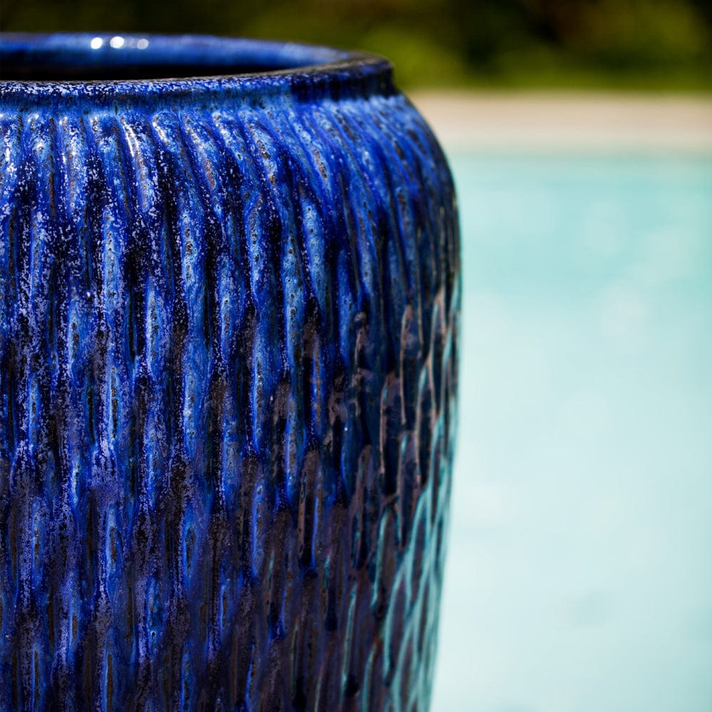 Talavera Jar in Riviera Blue - Outdoor Art Pros