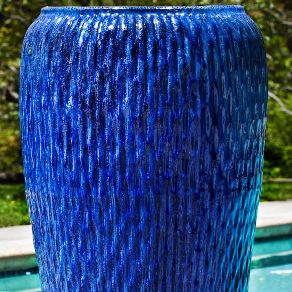 Talavera Jar in Riviera Blue - Outdoor Art Pros