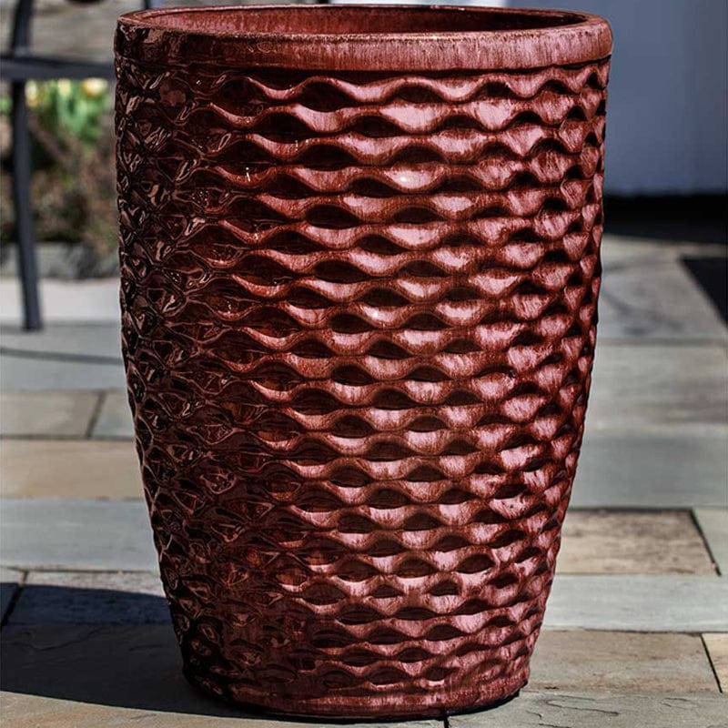 Tall Honeycomb Glazed Planter - Set of 4 in Maple Red