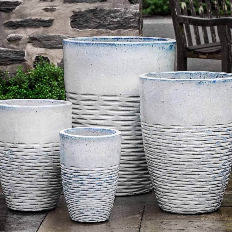 Tall Hyphen Planter - Set of 4 in Snow Finish - Outdoor Art Pros