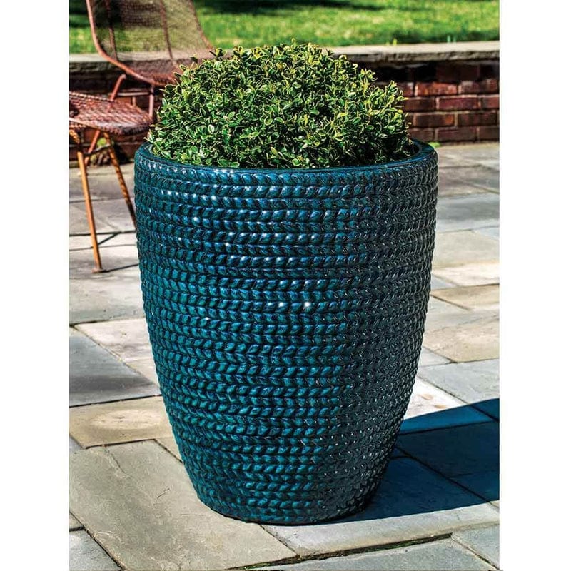 Tall Sisal Weave Planter Set of 3 in Indigo Rain - Outdoor Art Pros