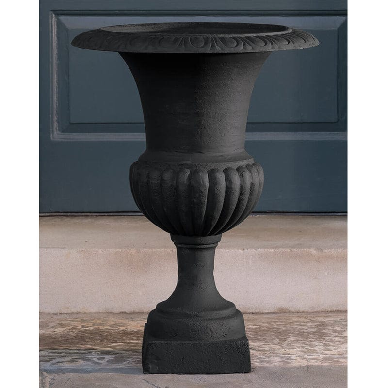 Tall Wickford Iron Urn Planter in Matte Black - Outdoor Art Pros