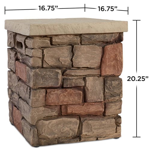 Optional Tank Cover for Sedona Square Gas Fire Table - Outdoor Art Pros