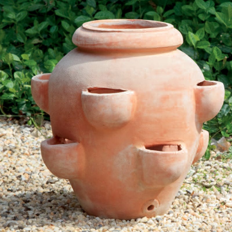 Tascandi Strawberry Jar Set of 2 in Terra Cotta Finish - Outdoor Art Pros