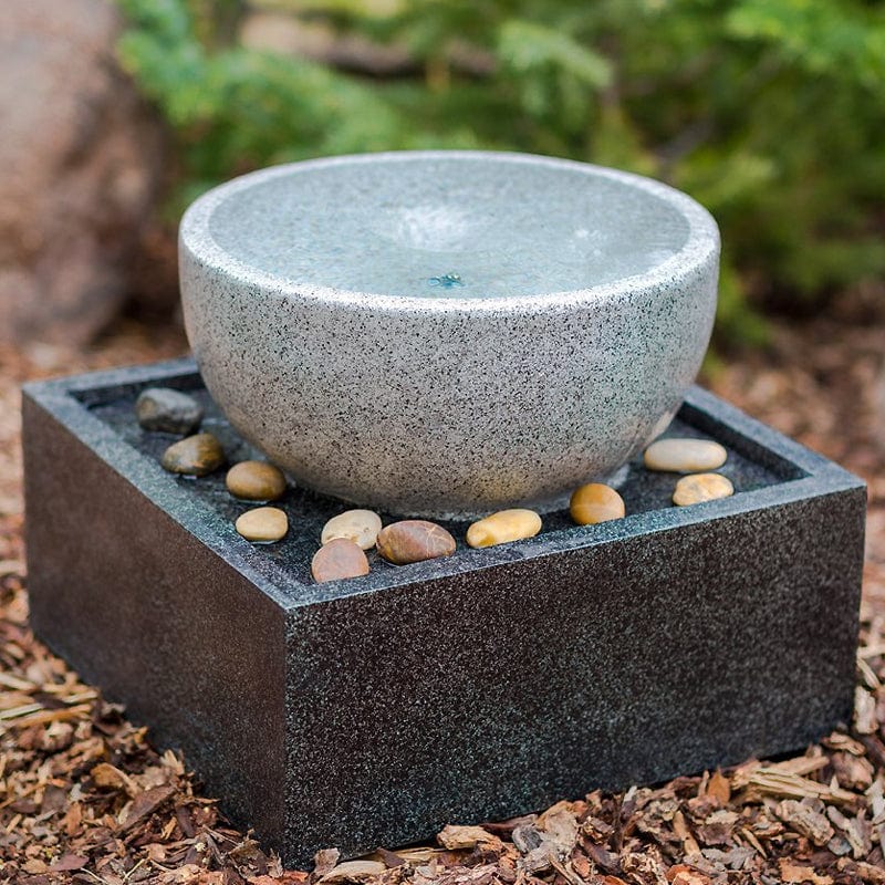 Tenaya Granite Vortex Fountain with LED Lights - Outdoor Art Pros