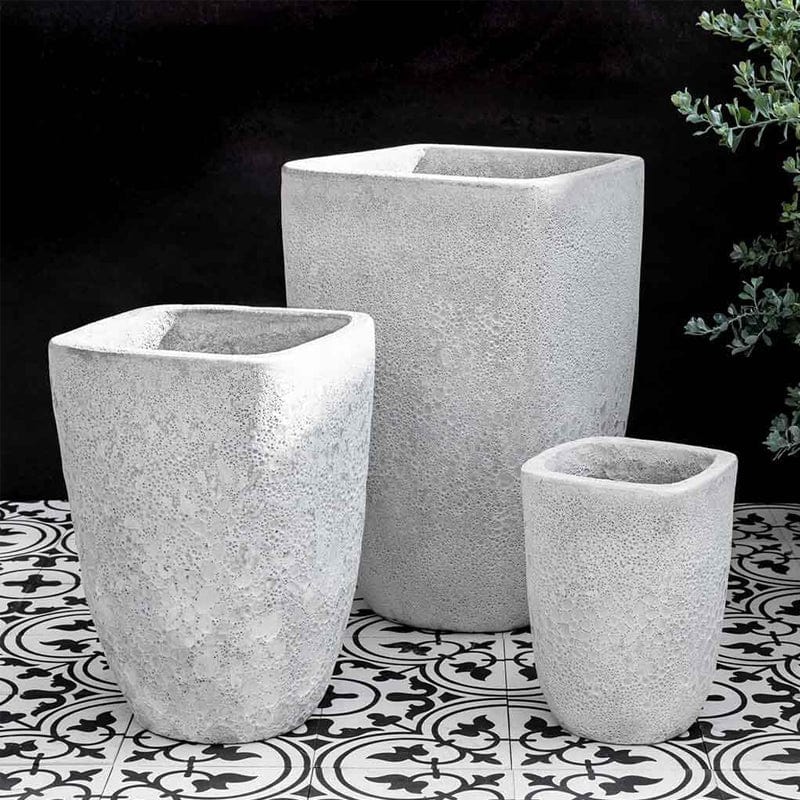 Teo Planter in White Coral Set of 3 - Outdoor Art Pros