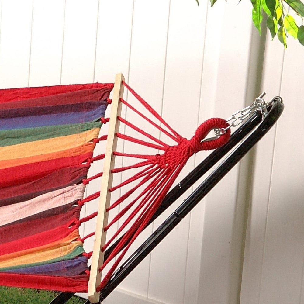 liss Oversized Hammock with Spreader Bars & Pillow (Tequila Sunrise) - Outdoor Art Pros