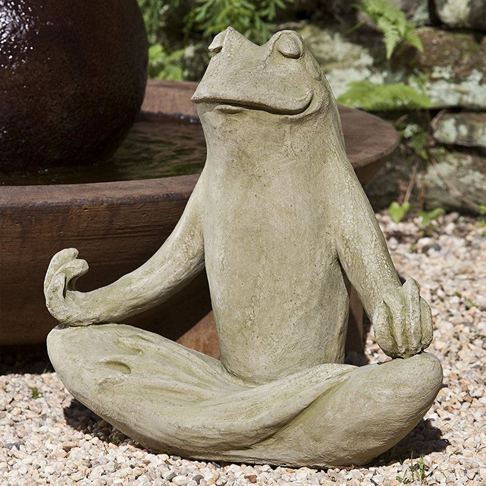 Totally Zen Frog Cast Stone Garden Statue - Outdoor Art Pros