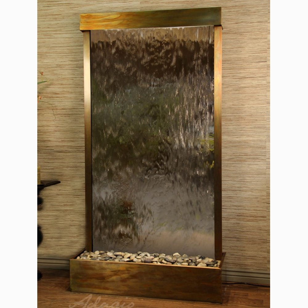 Tranquil River (Flush Mounted Towards Rear Of The Base) - Bronze Mirror - Rustic Copper - White - Outdoor Art Pros