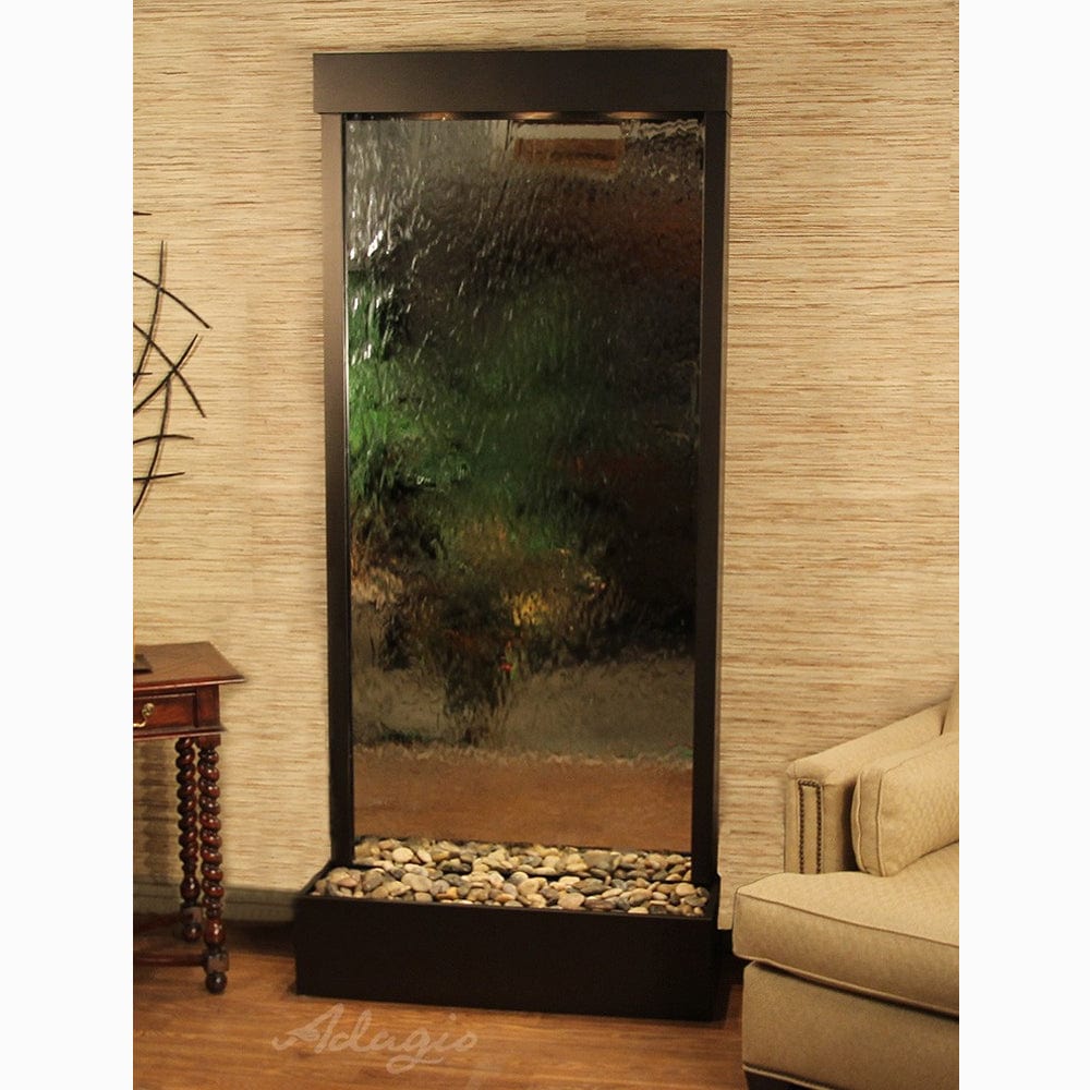 Tranquil River (Flush Mounted Towards Rear Of The Base) - Silver Mirror - Antique Bronze - White