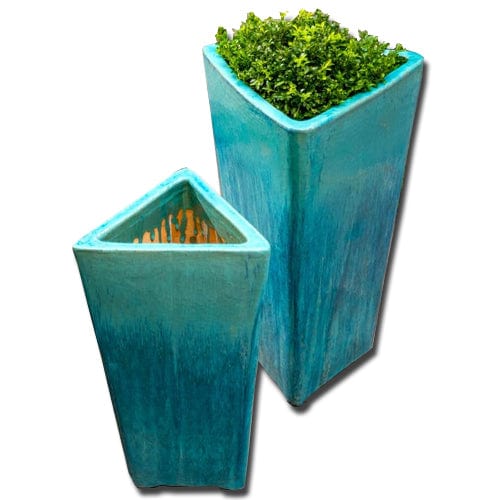 Triad Glazed Terra Cotta Planter in Antigua - Set of 2 - Outdoor Art Pros