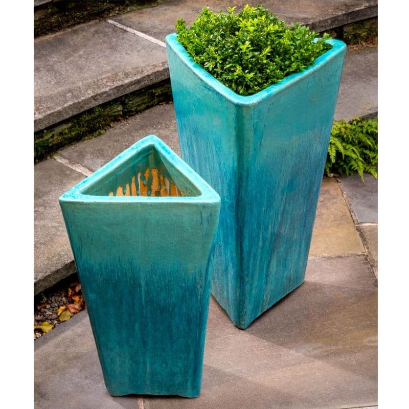 Triad Glazed Terra Cotta Planter in Antigua - Set of 2 - Outdoor Art Pros