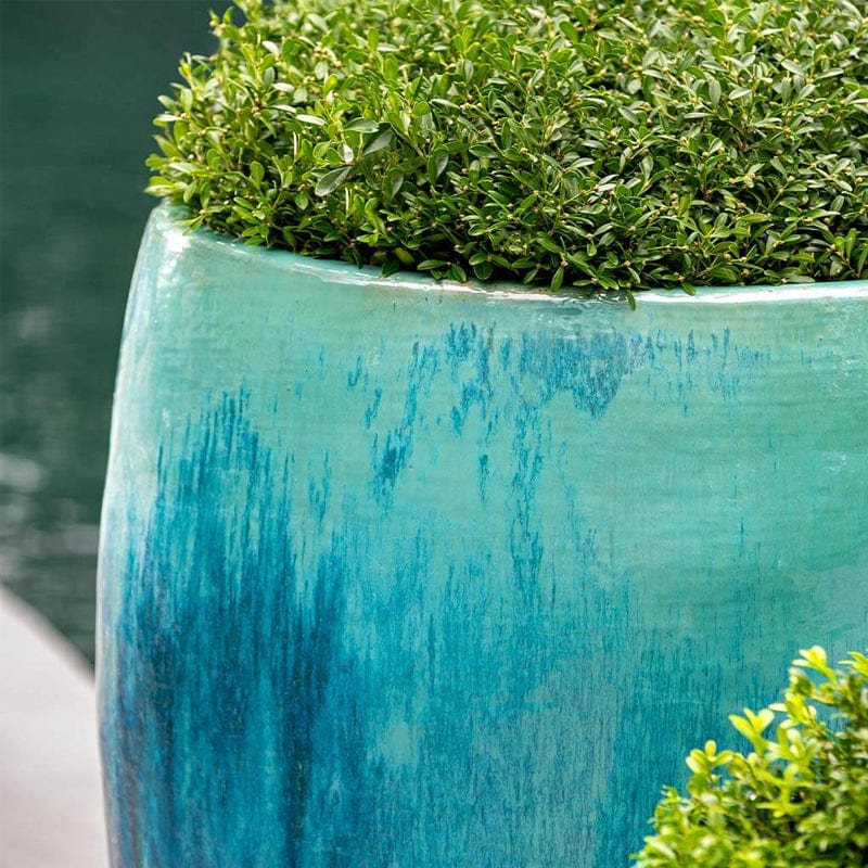 Trieste Glazed Terra Cotta Planter in Antigua - Set of 3 - Outdoor Art Pros