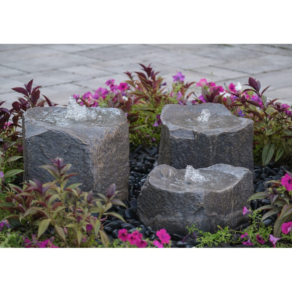 Triple Falls Garden Stone Fountain - Outdoor Art Pros