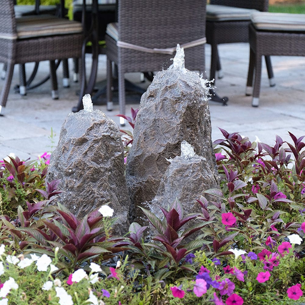 Triple Matterhorn Outdoor Fountain Rock - Outdoor Art Pros