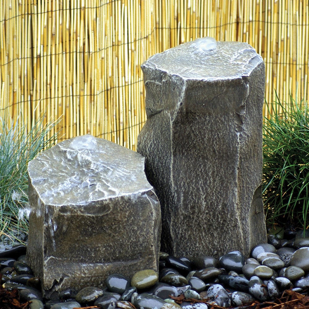 Twin Peaks Stone Outdoor Fountain - Outdoor Art Pros