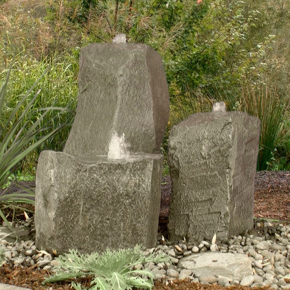 Twisting Cascade Triple Stone Outdoor Fountain - Outdoor Art Pros