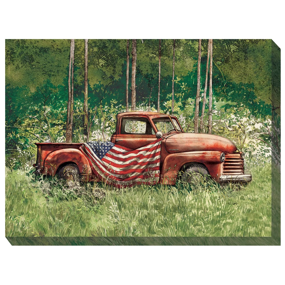 Vintage Patriot Outdoor Canvas Art - Outdoor Art Pros