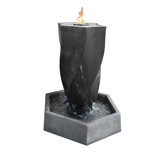 Vortex Fountain with Fire - Outdoor Art Pros