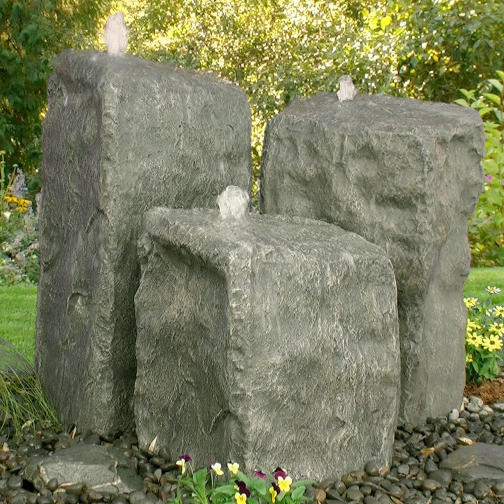 Watershed Triple Rock Outdoor Fountain - Outdoor Art Pros