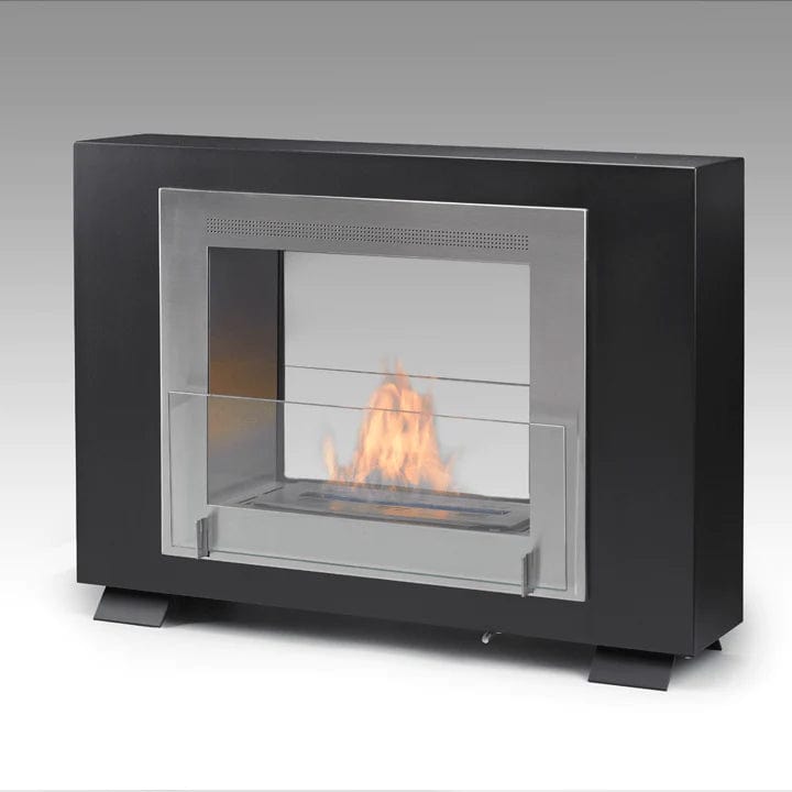 Eco-Feu Wellington 2-Sided Biofuel Fireplace -Matte Black - Outdoor Art Pros