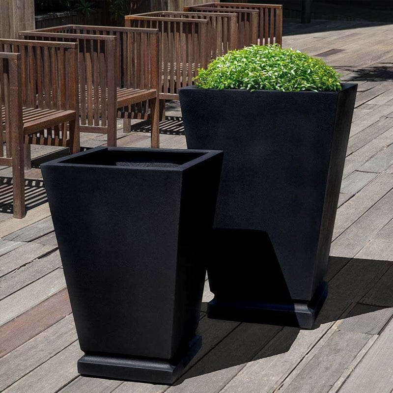 Westmere Planter in Onyx Black Lite - Outdoor Art Pros