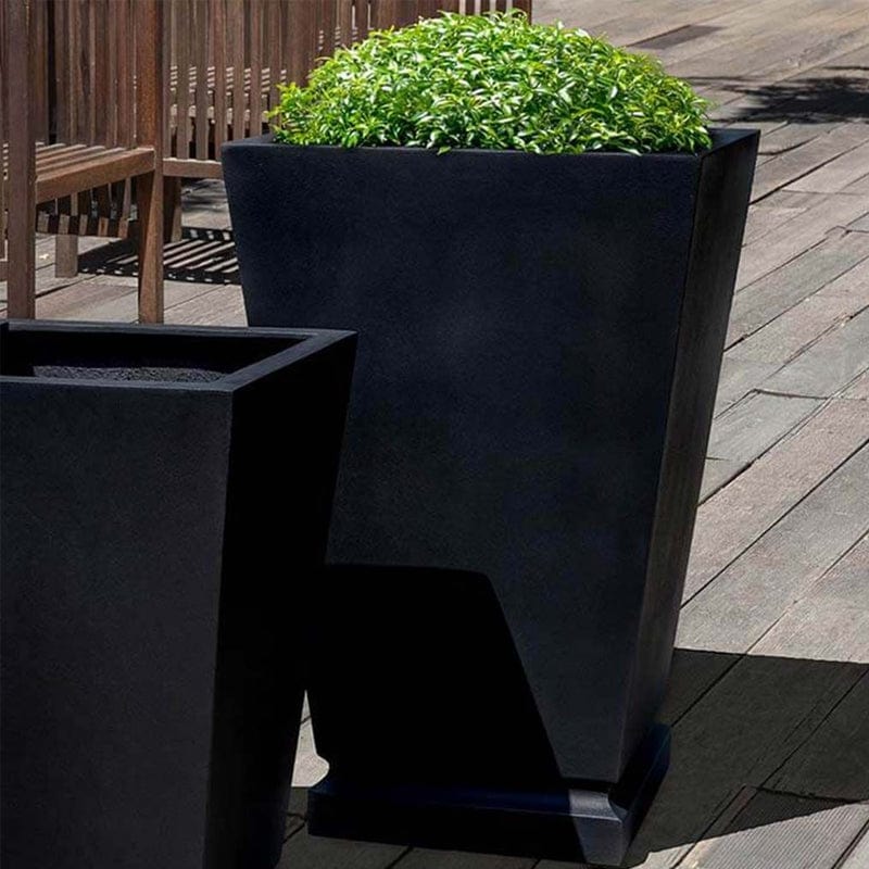 Westmere Planter in Onyx Black Lite - Outdoor Art Pros