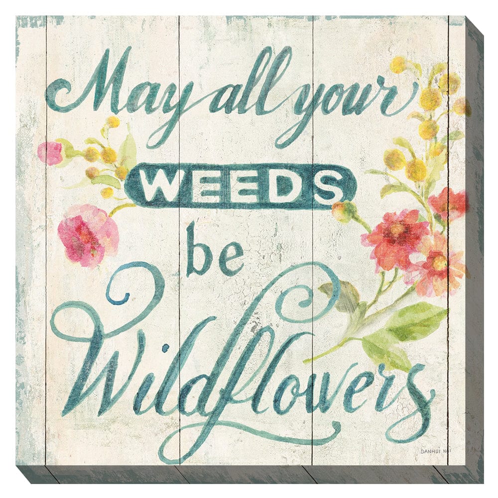 Wildflowers Words Outdoor Canvas Art - Outdoor Art Pros