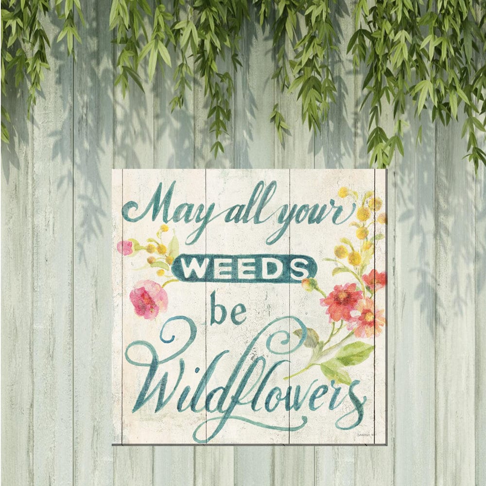 Wildflowers Words Outdoor Canvas Art - Outdoor Art Pros