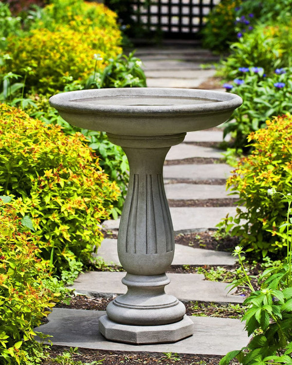 Windmoore Cast Stone Birdbath - Outdoor Art Pros