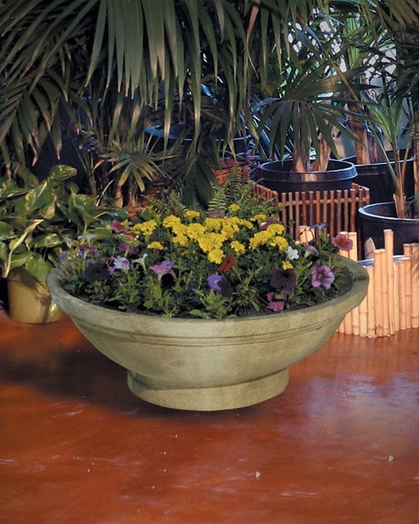 Wok Planter with Pedestal 32" - Outdoor Art Pros