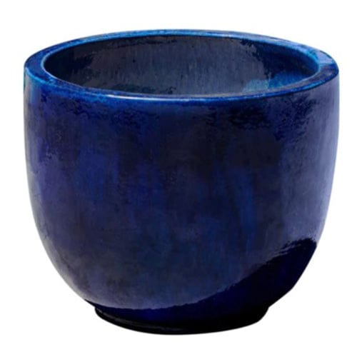 Small Sem Terra Cotta Planter-Riviera Blue Glaze - Outdoor Art Pros