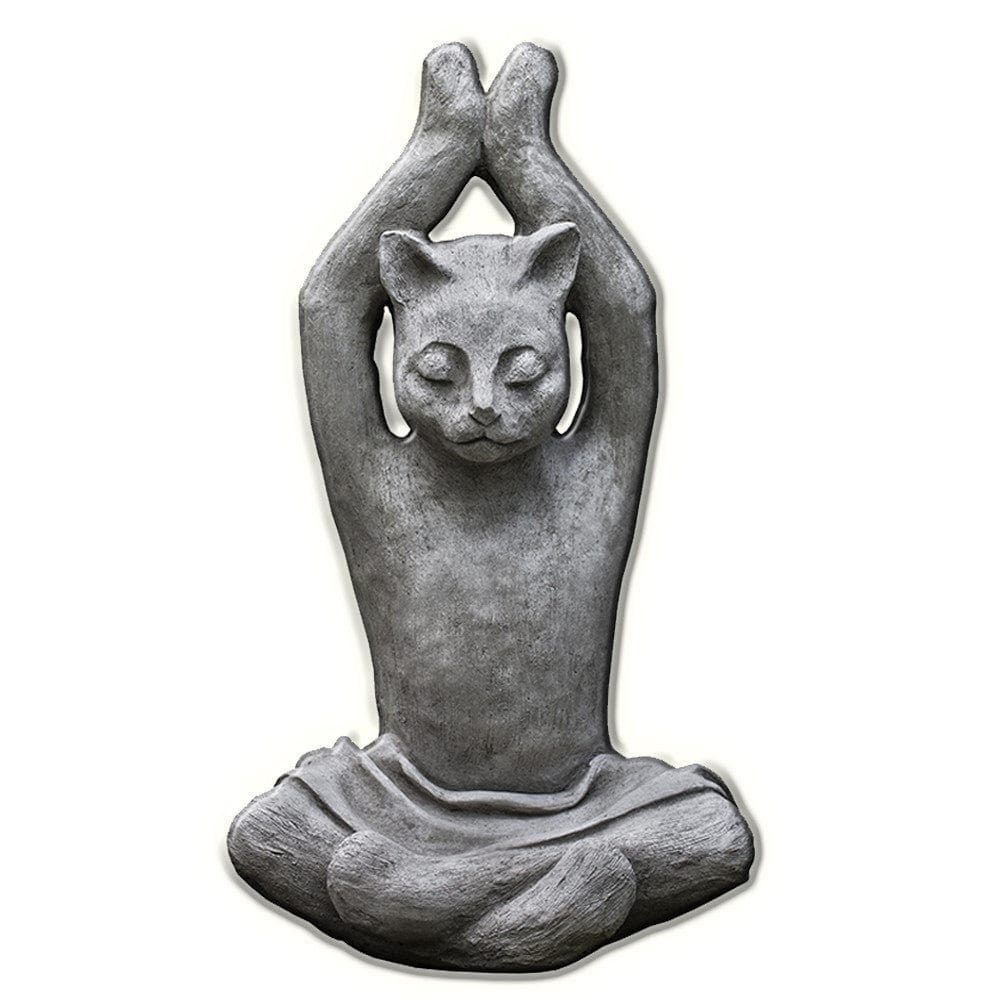Yoga Cat Cast Stone Garden Statue - Outdoor Art Pros