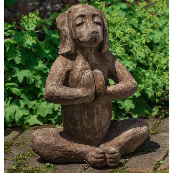 Yoga Dog Cast Stone Garden Statue - Outdoor Art Pros