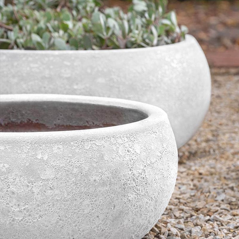 Zaha Glazed Terra Cotta Planter Set of 3 in White Coral Finish