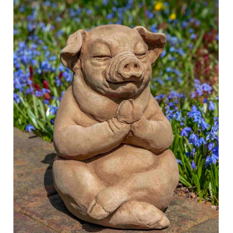 Zen Pig Cast Stone Garden Statue - Outdoor Art Pros