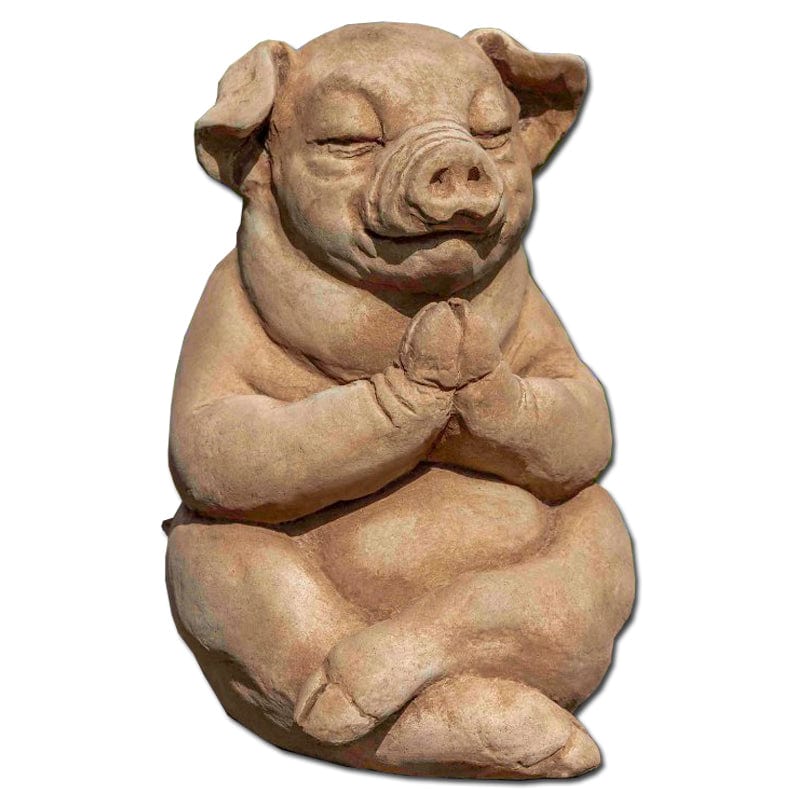 Zen Pig Cast Stone Garden Statue - Outdoor Art Pros