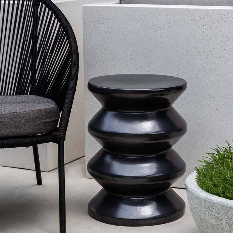 Zigzag Round Garden Seat-Matte Black - Outdoor Art Pros