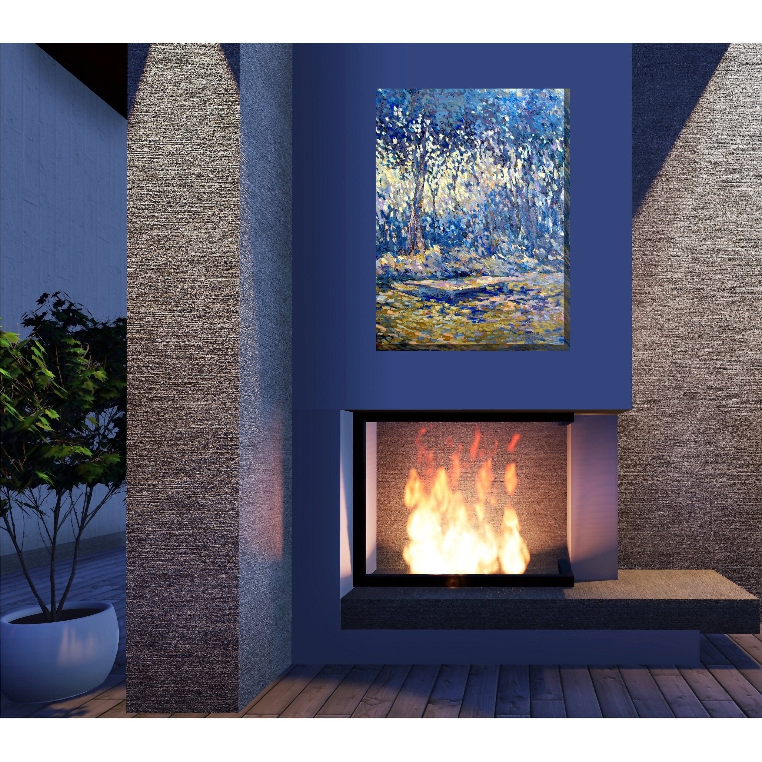 River Blue Outdoor Canvass Art - Outdoor Art Pros